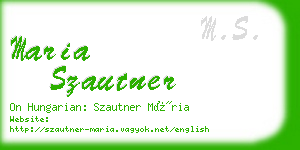 maria szautner business card